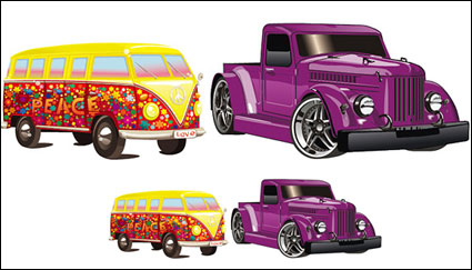 2 schöne Autos Vektor Material