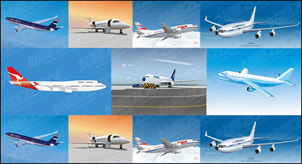 7 Zivilflugzeug Vektor Material