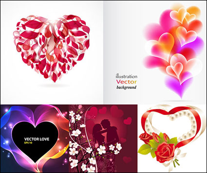 Romantische herzförmigen Vector Graphics
