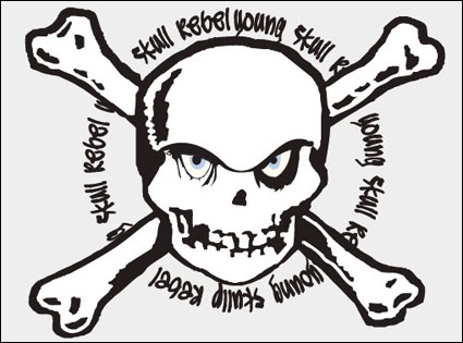 Vector Schädel Stempel
