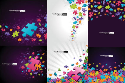 Bunte Puzzleteile Thema Vektor Hintergrund