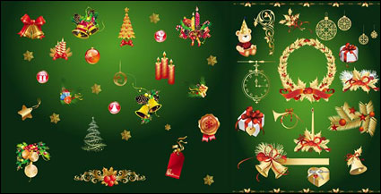 Gold Weihnachten dekorativen Elementen Vektor