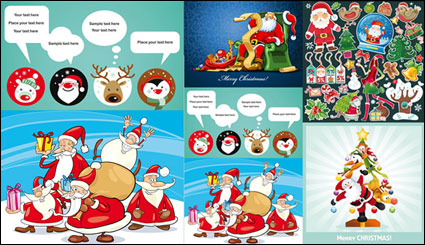 Mehrere niedlich Thema Weihnachten Vector