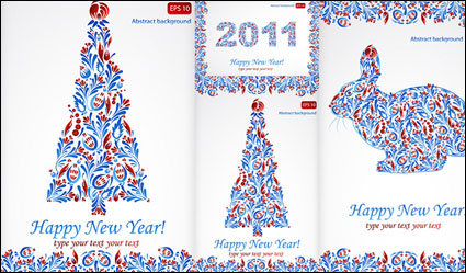Besondere Muster fr Weihnachten und ein glckliches Neues Jahr 2011 Vector