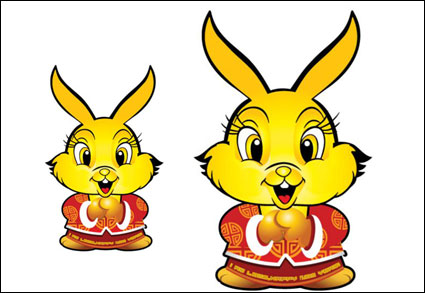 Happy New Year Rabbit Vector