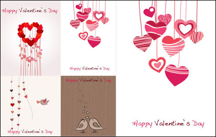 Lovely romantischen Valentinstag Grußkarten Vektor Material