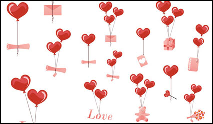 {Valentinstag herzförmige Luftballons Element} Vektor Material