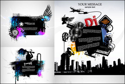 Trend musikalische Thema der Silhouette Vector