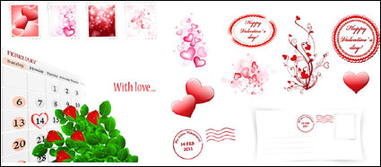 ++Valentinstag romantische Element Vektor Material++