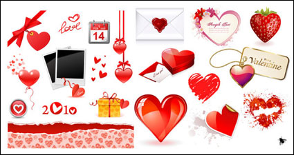Valentinstag-Herz Element Vektor Material