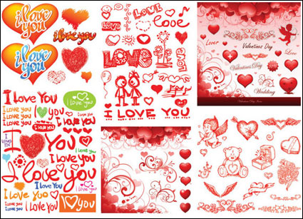 Praktische Valentine Element Vektor Material -3