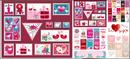 Mehrere sehr schöne Valentinstag Vector