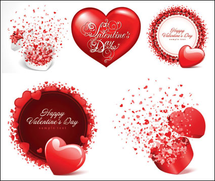 ++Romantische Valentinstag-Karten Vektor Material++