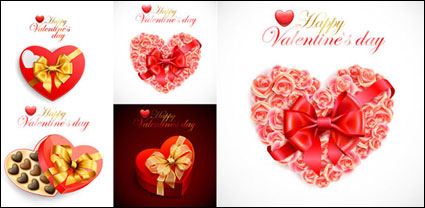 Romantische Valentinstag herzförmigen Geschenk-Box Vektor Material
