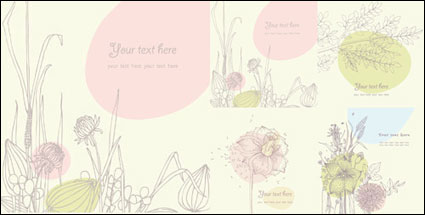 Vector Linienzeichnung Blumen