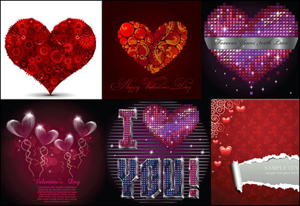 Mehrere romantische Liebe Muster Vektor Material