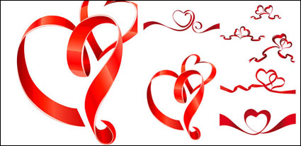 Heart-shaped ribbon Vektor Material