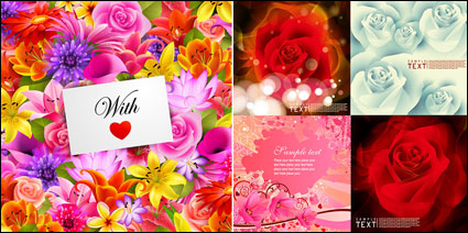 Blumen Karte Hintergrund Vector
