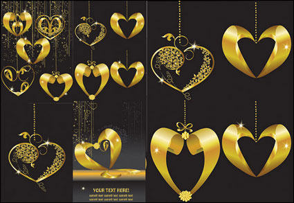 Gold herzförmigen Anhänger Vector