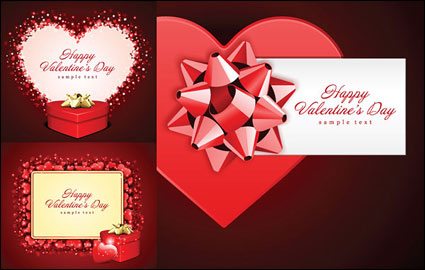 Romantische Valentinstag Geschenk-Karten Vektor Material