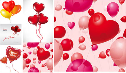 Romantische herzförmige Luftballons Vector