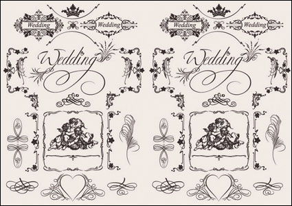 Europäische Hochzeit Muster Vektor Material