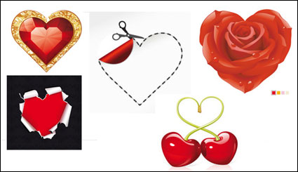 Romantic Red Element Vektor Material