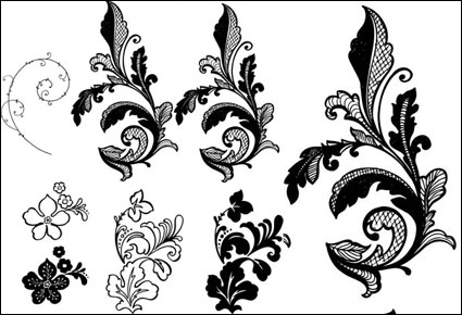 Side Blumenmuster Vektor Hintergrundmaterial