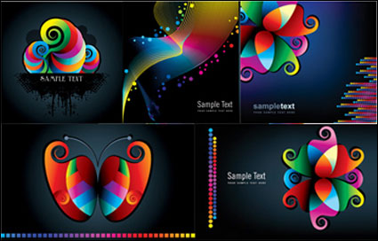 Bunte Muster und Linien Vektor Material