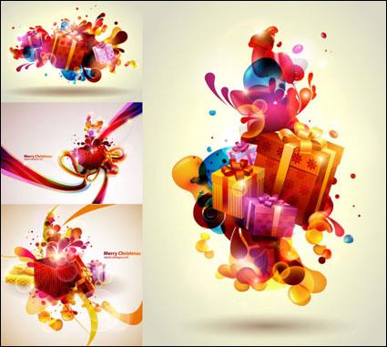 Bunte Weihnachten Geschenke Vector