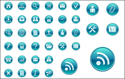 Einfache blauen Kreis Symbol Vektor Material
