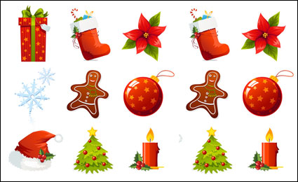 Eine Reihe von schönen Weihnachten Symbol Vektor