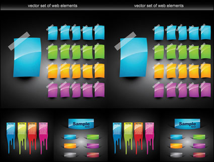 Web Design bunten dekorativen Elementen Vektor Material