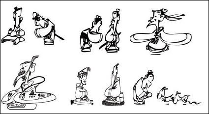 Die Gesprächen des Konfuzius Cartoon Vektor