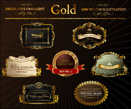 aufwändigen Gold Label Vector