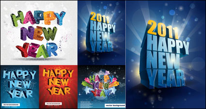 Happy New Year, dreidimensionalen Vektor