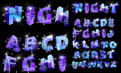 Drei-dimensionale Vektor Alphabet Flash