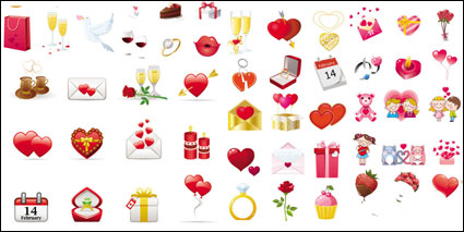 Valentinstag Elemente - Vector