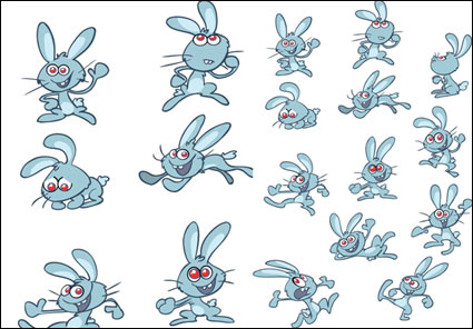 Cute Cartoon Kaninchen - Vector