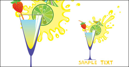 Glas-und Fruchtsäfte hohe Cartoon 05 - Vector