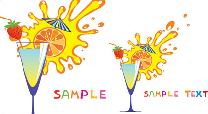 Glas-und Fruchtsäfte hohe Cartoon 04 - Vector