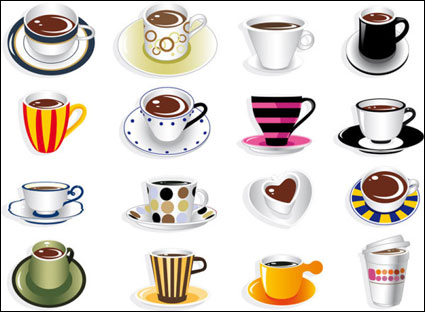 Alle Arten von feinen Kaffeetassen - Vector