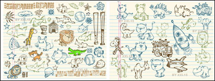 Cute Graffiti Muster Vektor Material