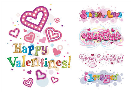 Happy Valentinstag Vektor Material Wortkunst