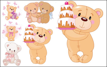 Cute Cartoon Bär - Vektor-Material