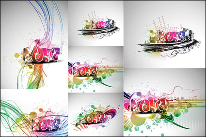 Coole dreidimensionalen Kunst des Wortes Liebe Vektor Material