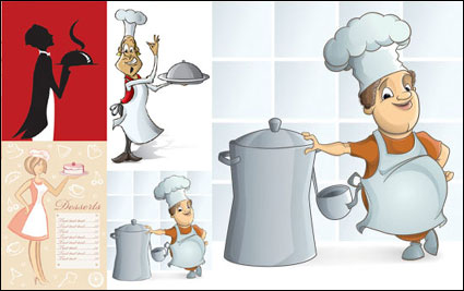 Cartoon Kellner Bild - Vector