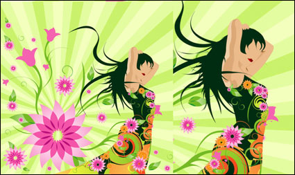 Blumenmädchen - Vector