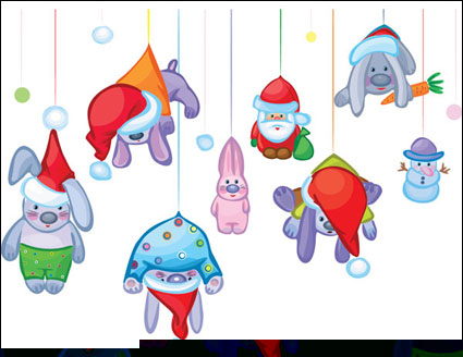 Cute Santa Claus mit Kaninchen Vector