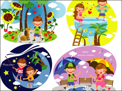Kinder-Sommer Vector 3